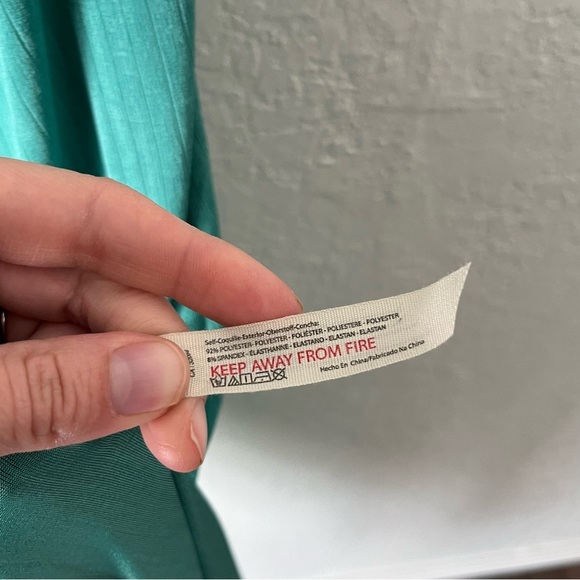 Free People Dress Women's Medium Intimately Bare It All Bodycon Slip Turquoise - Picture 9 of 14